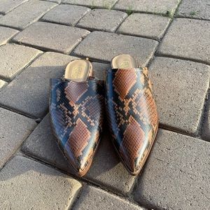 Franco Sarto Snake Skin Mules Size 10